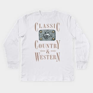 Bucking Bronco - Country and Western Belt Buckles Kids Long Sleeve T-Shirt